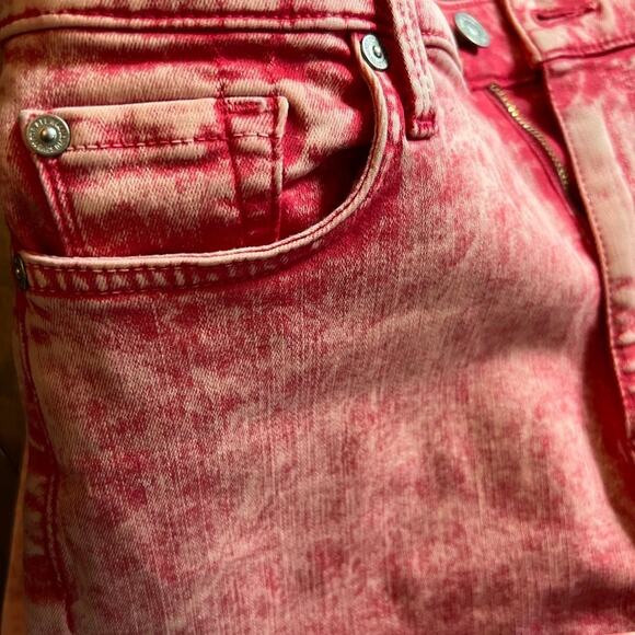 7 For All Mankind Jeans Red Washed Acid Stretchy Size 29 NWOT - Picture 4 of 4